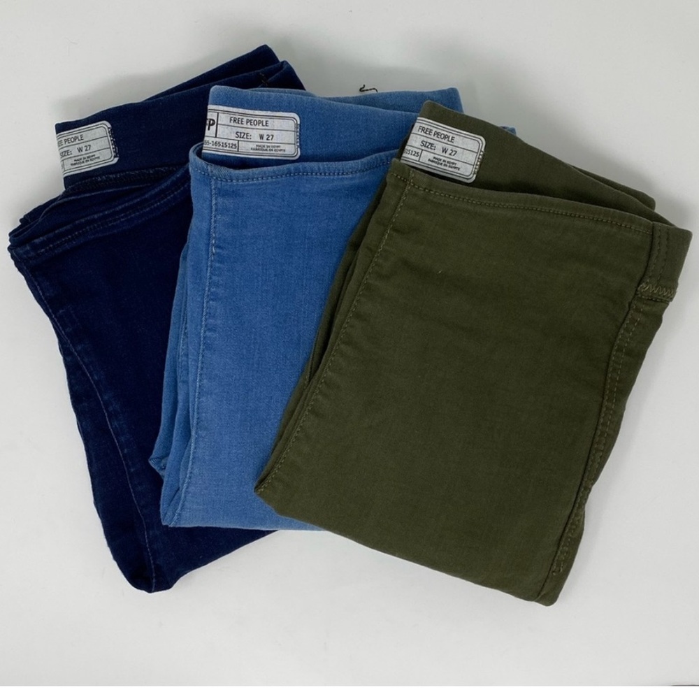 Free People Skinny Jean Pull-On Jeggings Raw Hem Bundle Size 27